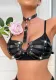Sexy Lingerie Halter Leather Chain Bra