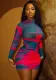 Women's Spring Fashion Casual Printing Slim Long Sleeve Dress