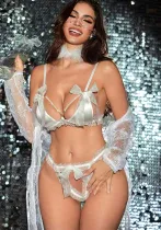 Sexy Hollow Bowknot Bra Set Two Piece Lingerie