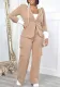 Autumn And Winter Women's Fashion Professional Casual Hooded Coat Pants Two Piece Set