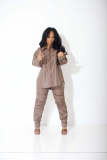 Fashion Women's Two-Piece Pu Leather Pants Set
