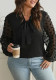 Plus Size Women's Solid Mesh Patchwork Long Sleeve Tie Plus Size Shirt