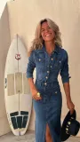 Women casual long-sleeved denim dress