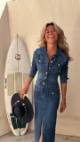 Women casual long-sleeved denim dress