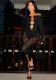 Women pearl leopard print net sexy long-sleeved jumpsuits