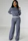 Women's Autumn And Winter Long-Sleeved Knitting Shirt Wide-Leg Trousers Casual Two-Piece Set