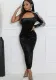 Women off-shoulder rhinestone ribbon single long-sleeved velvet dress
