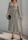 Women autumn and winter v-neck solid button-lace knitting dress