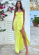 Women autumn and winter Halter Neck Off Shoulder Pleated slit dress