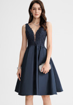 Lace Patchwork A-Line Formal Party Dress