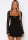 Autumn And Winter Chic Sexy Slim Lace Long Sleeve Bodycon Dress