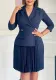 Women's Fall Fashion Chic Turndown Collar Solid Color Pleated African Dress