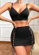 Sexy Women's Fashion Slim Crop Bra Bodycon Skirt Set