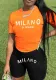 Plus Size Women's Fashion Printed Short Sleeve T-Shirt Shorts Two Piece Set