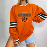 Spring Print Loose Casual Letter Round Neck Long Sleeve Loose T-Shirt