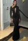 Women Fall Mesh Patchwork Long Sleeve Sexy Hollow Dress