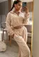 Women Long Sleeve Zipper Casual Hoodies and Long PantsTwo Piece Set