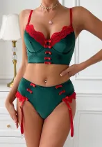 Women Christmas Bow Two Piece Sexy LingerieTwo Piece Set