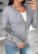 Women sleeve lace patchwork hooded top
