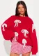 Christmas Women retro lace top sweater