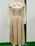 Women Sexy Silk Summer Party Evening Dress