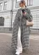 Women houndstooth Maxi windbreaker