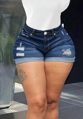 Women's Ripped Fashion Sexy Slim Denim Shorts