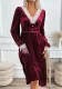 Women's Autumn Winter Contrasting Color Lace Velvet Patchwork Elegant Casual Dress