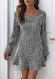 Autumn Long-Sleeved Irregular Ruffled Dress
