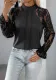 Career Women's Top Lace Patchwork Round Neck Long-Sleeved Shirt