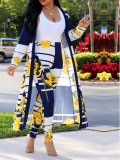 Plus size Women printed casual two-piece set