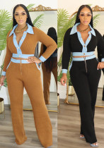 Women Sexy Single-Breasted Top and Pants Two-Piece Set