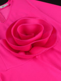 Women V-neck Long Sleeve Ruffle Formal Party Dress