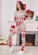 Women Christmas Printed Long Sleeve Pants Jumpsuit