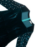Women Elegant Long Sleeve Beaded Dress