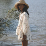 Puff Sleeve Ruffled Puff Shirt Printed Shorts Two Piece Set