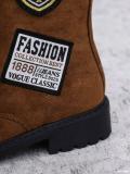 Winter Thick Sole Lace-Up Low Heel Decorated Martin Boots Women's Shoes