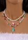 Fashion Multi-Color Glass Beaded Santa Claus Necklace Imitation Pearl Christmas Necklace