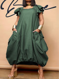 Fashion Solid Color Loose Plus Size Dress