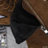 Winter Thick Sole Lace-Up Low Heel Decorated Martin Boots Women's Shoes