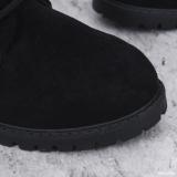 Winter Thick Sole Lace-Up Low Heel Decorated Martin Boots Women's Shoes
