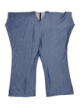 Plus Size V-Neck Loose Denim Jumpsuit