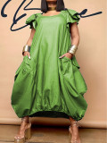 Fashion Solid Color Loose Plus Size Dress