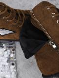 Winter Thick Sole Lace-Up Low Heel Decorated Martin Boots Women's Shoes