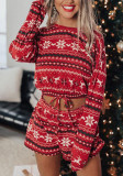 Women's Printing Long-Sleeved Loose Christmas Home Suit