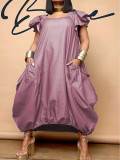 Fashion Solid Color Loose Plus Size Dress