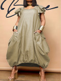 Fashion Solid Color Loose Plus Size Dress