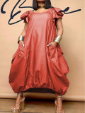 Fashion Solid Color Loose Plus Size Dress