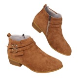 Autumn And Winter Plus Size Women's Belt Buckle Decorated Fashion Boots