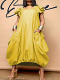 Fashion Solid Color Loose Plus Size Dress